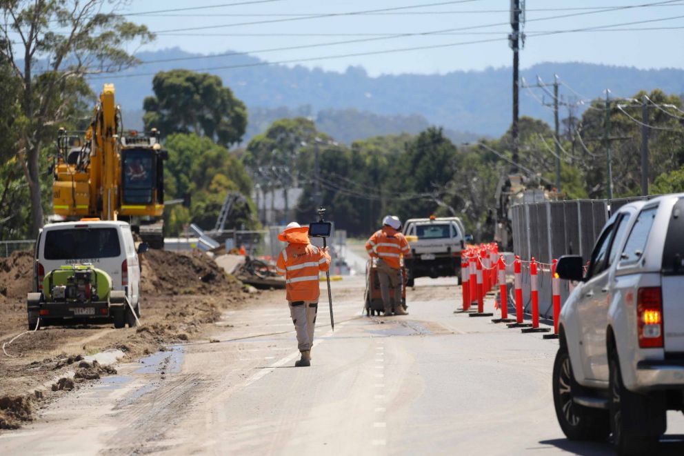 The beginning of works on the new Narre Warren North Road northbound carriageway