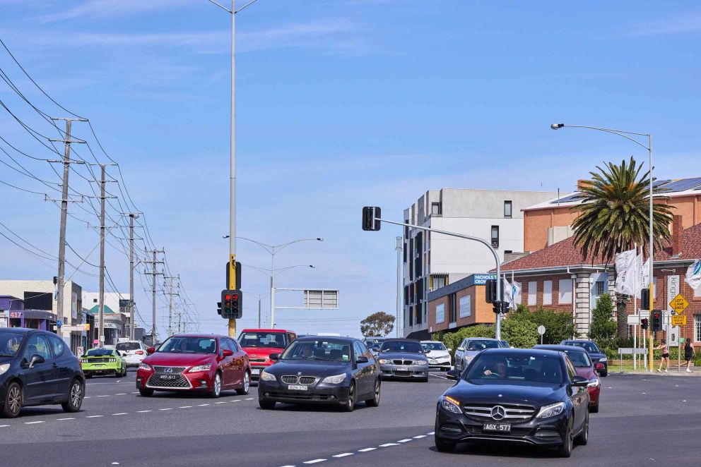 South Road and Nepean Highway construction image December 2021