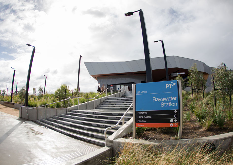 Exterior steps of Bayswater Station