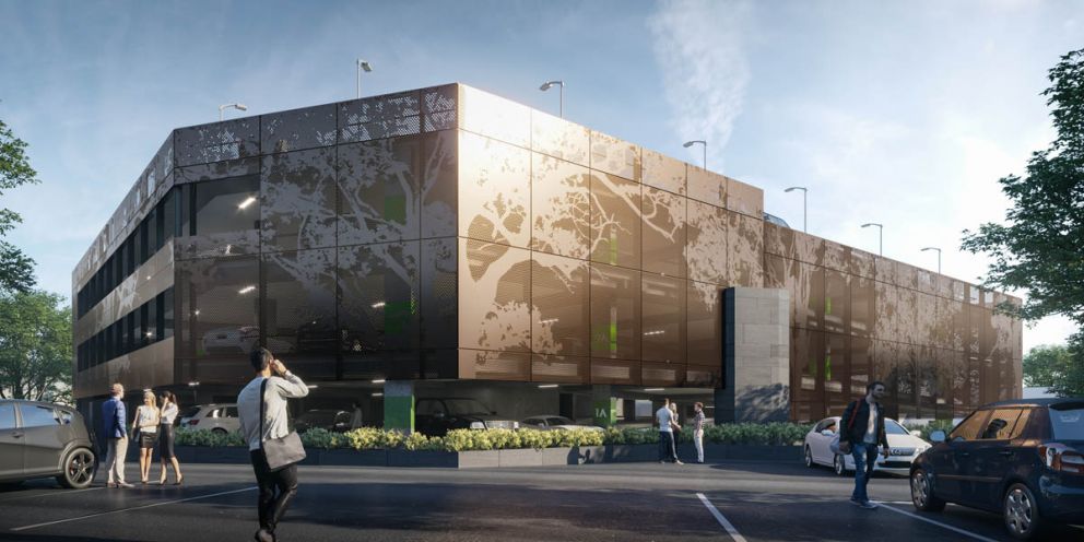 Artist's impression of the multi-deck car park at Cheltenham Station