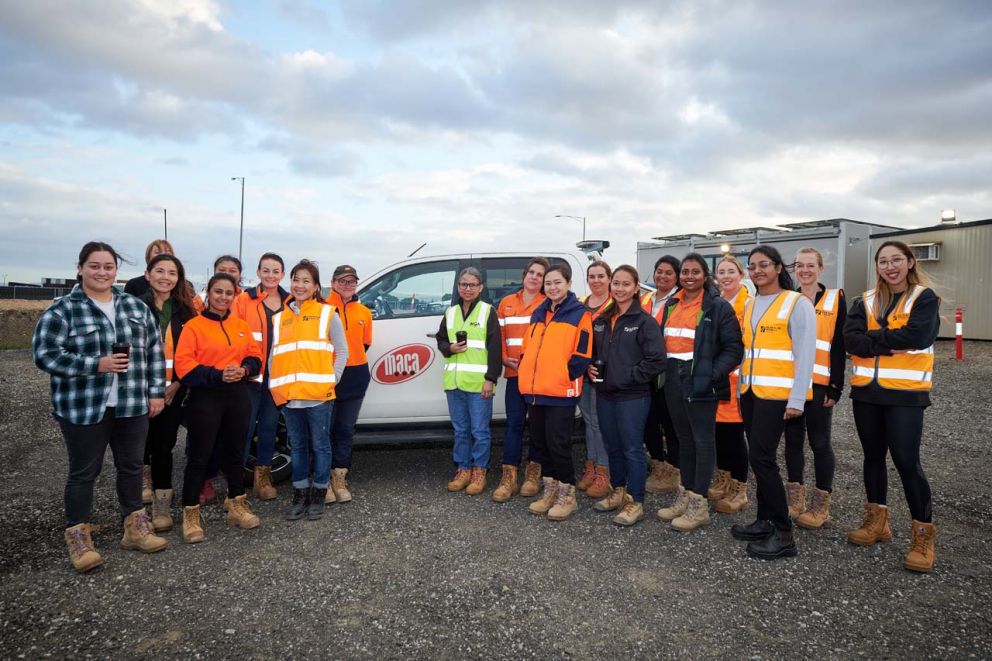 Our group of fantastic women with diverse backgrounds and expertise, working on the Hall Road Upgrade