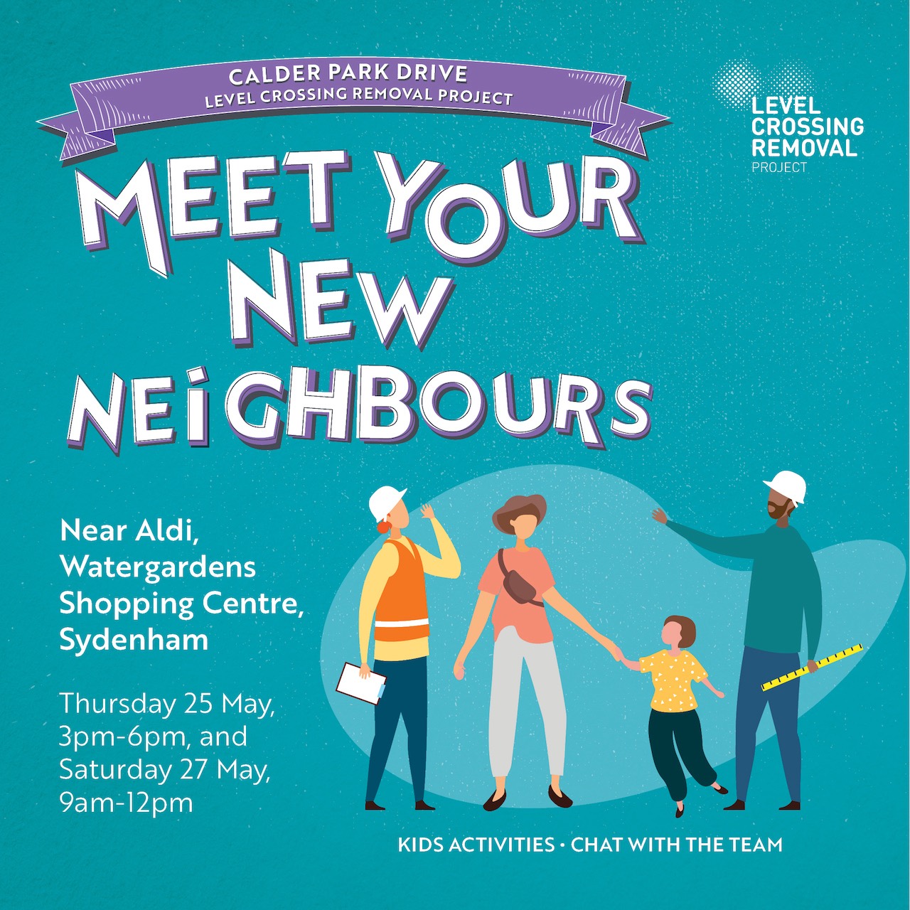 Flyer with information about the Calder Park Drive meet your neighbours event