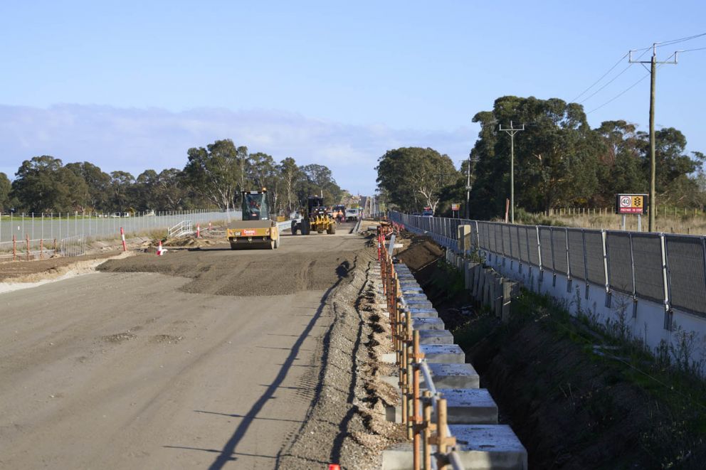 A showcase of Hall Road’s many layers above and around the project’s biggest culverts.