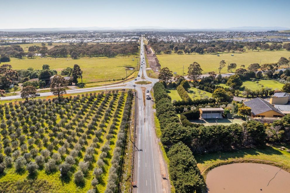 October 2021 - Pre-construction Mickleham and Craigieburn Road intersection