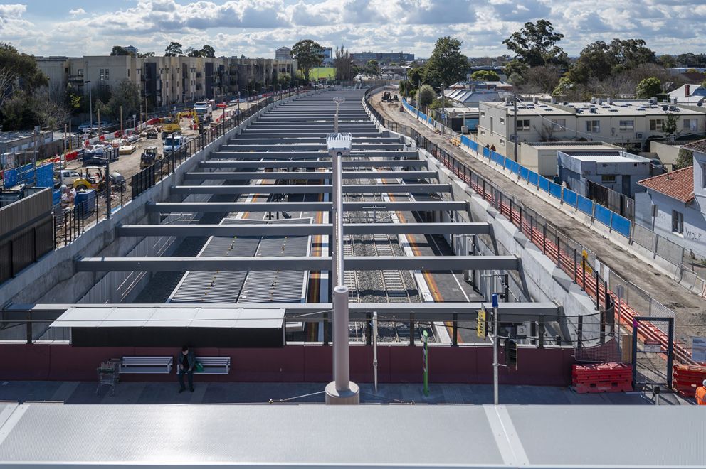 The new 1.2km rail trench at Glen Huntly