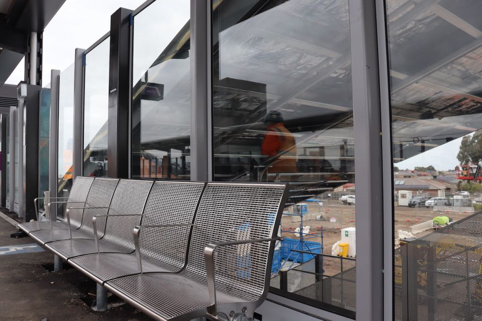New seating on the elevated platform