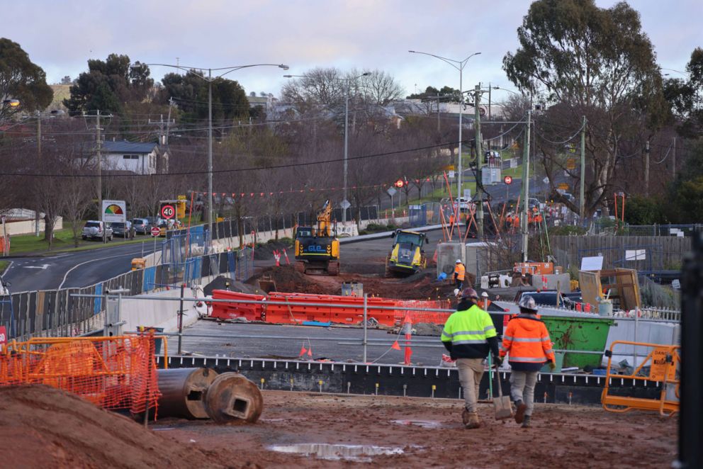 Building the approach to the new bridge - June 23