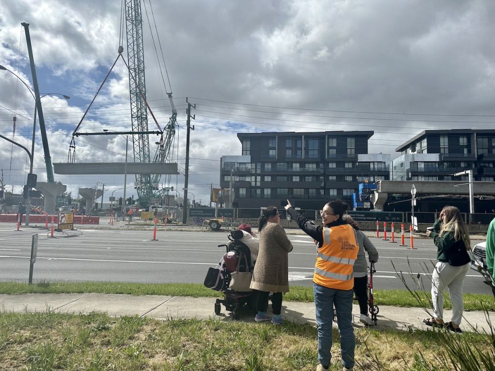 The tours showcased the construction of the rail bridge