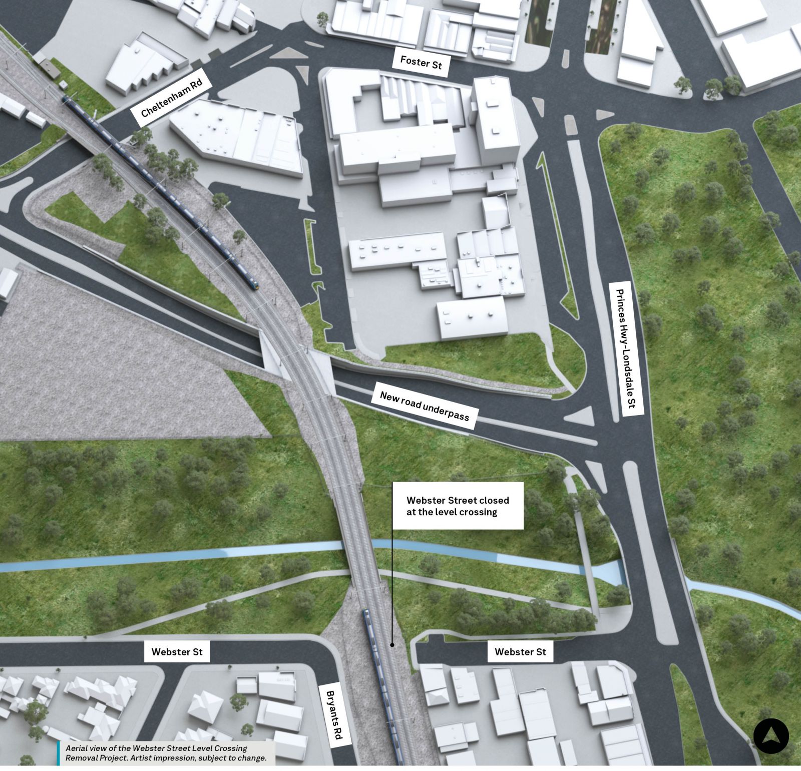 Map of the new road underpass.