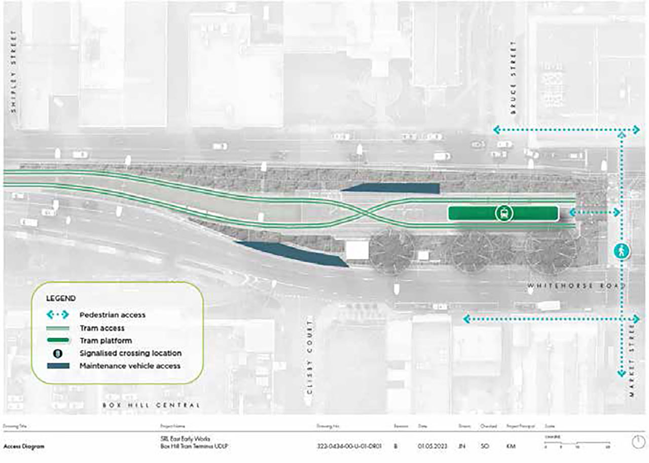 aerial of Box Hill Tram Terminus Urban Design and Landscape map