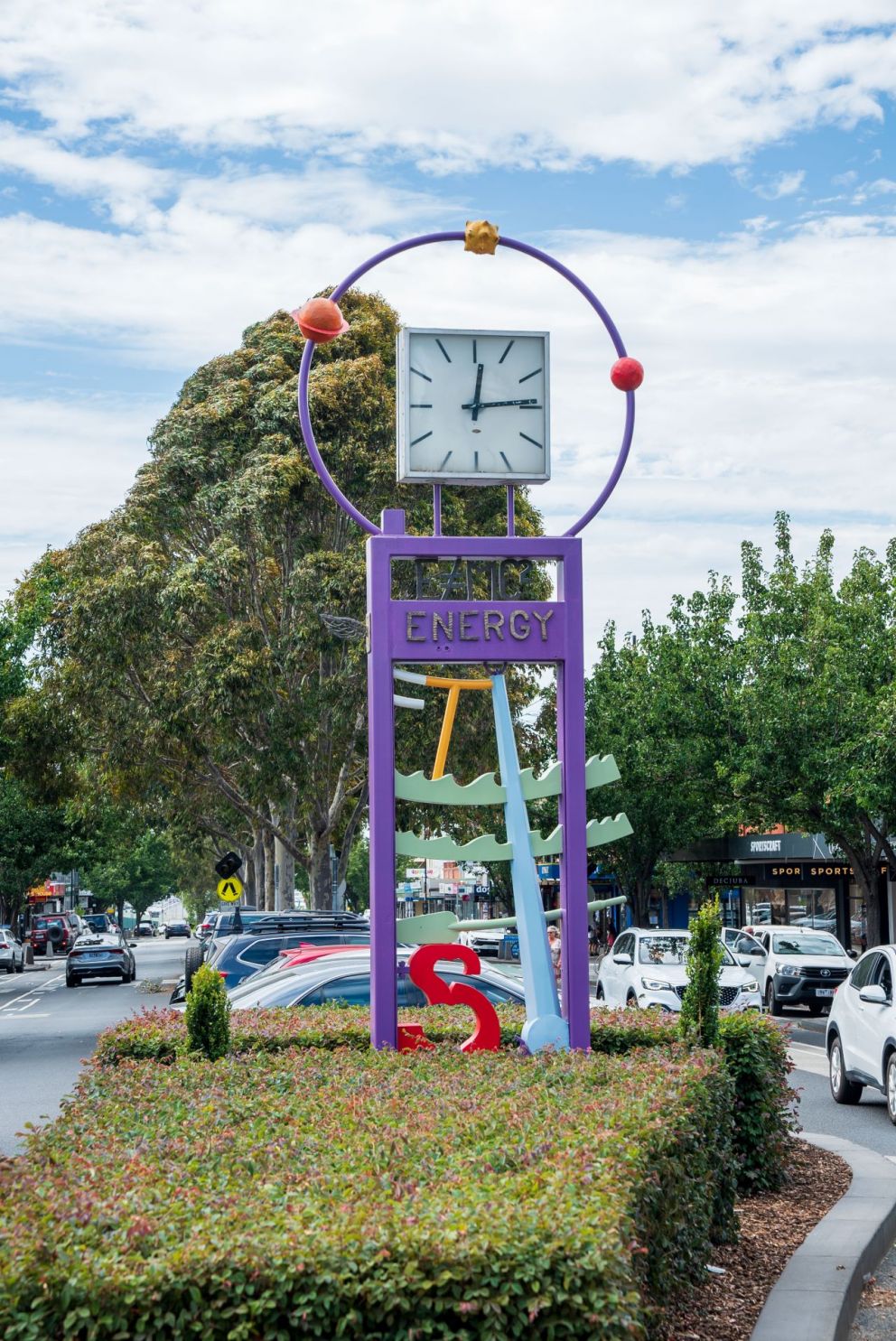 The Nature of Time and Again clock tower - public artwork by Anton Hasell.