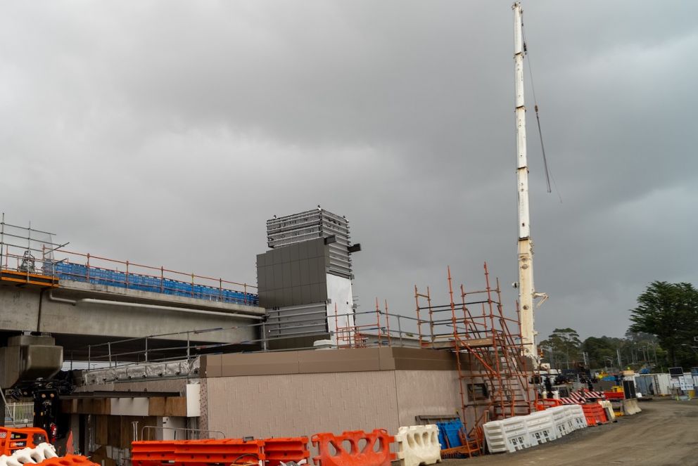 First lift shaft for the new Croydon Station