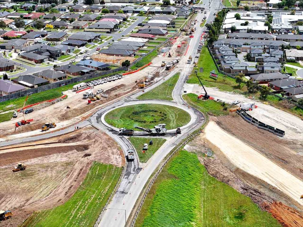 February 2024- Works underway to upgrade the McGregor Road outbound exit ramp and northern freeway roundabout