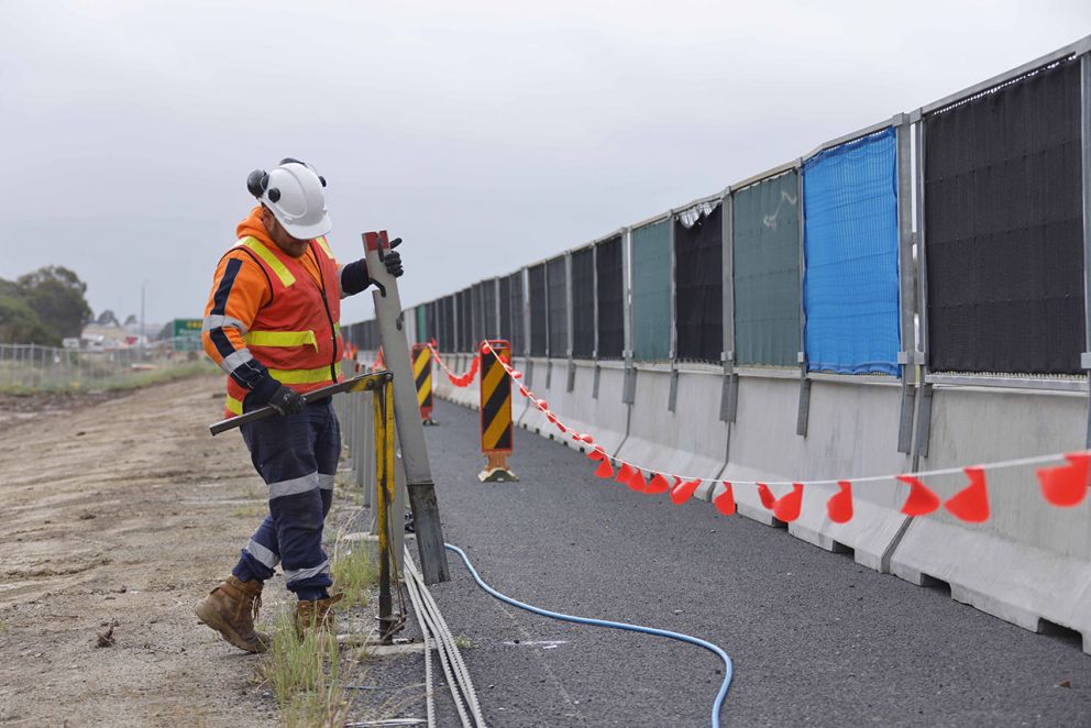 October 2023- Fresh asphalt on the new McGregor Road inbound exit ramp