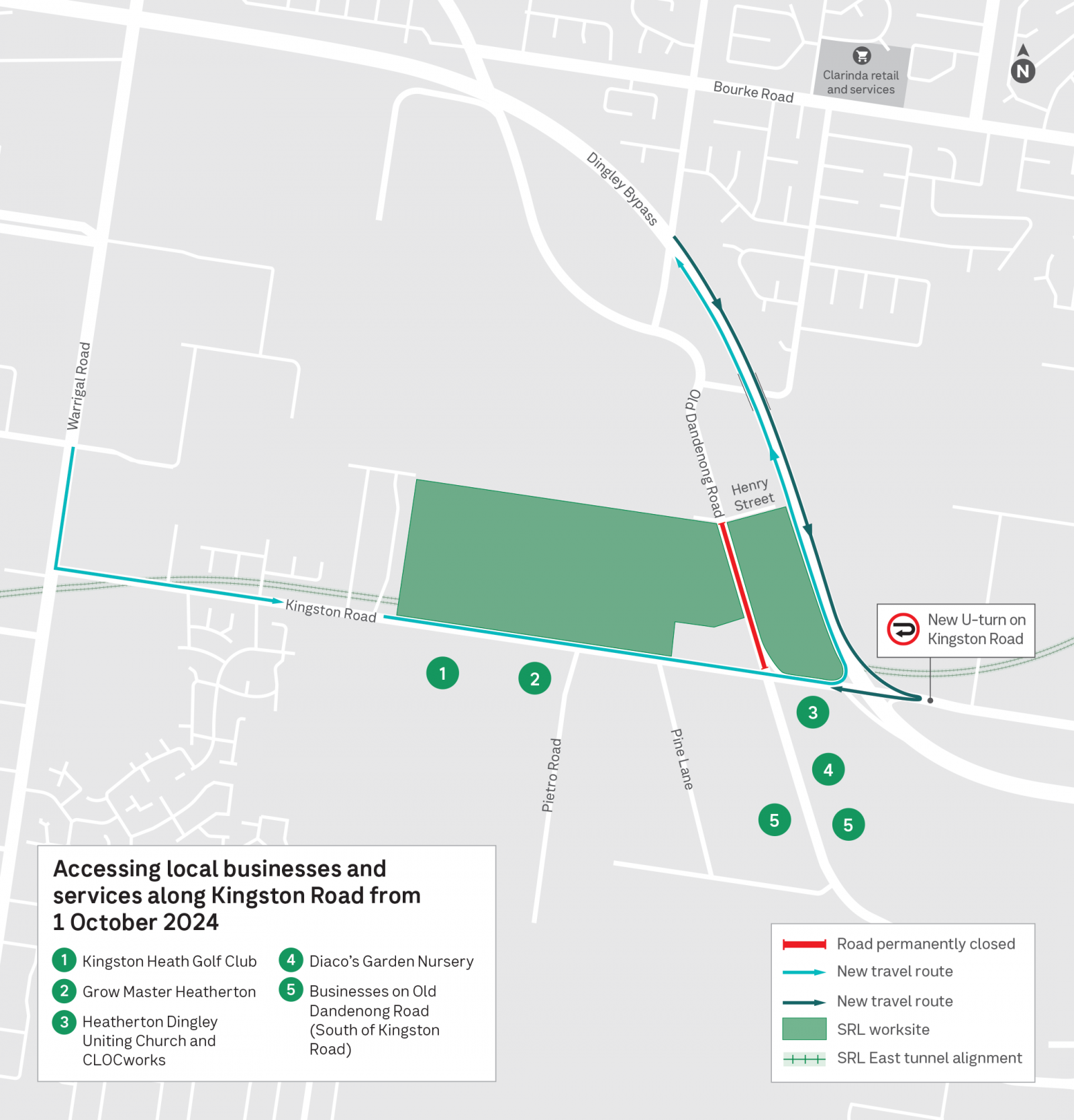 Old Dandenond Road closure and detours