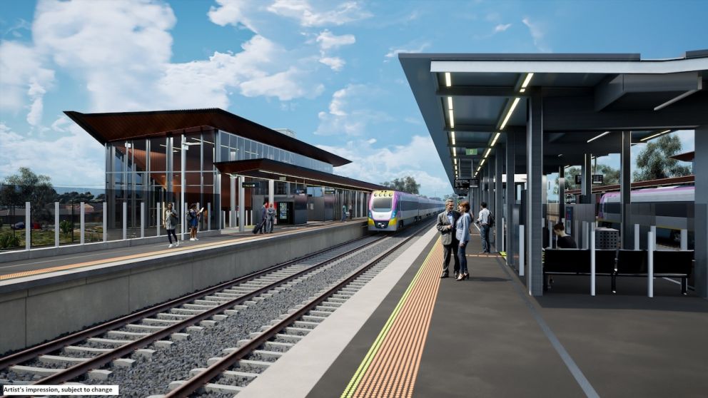 Elevated platforms at the new Melton Station. Artist impression only, subject to change