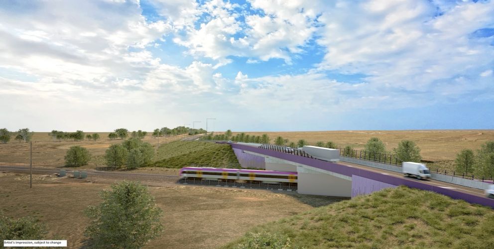 Hopkins Road bridge, looking north. Artist impression, subject to change