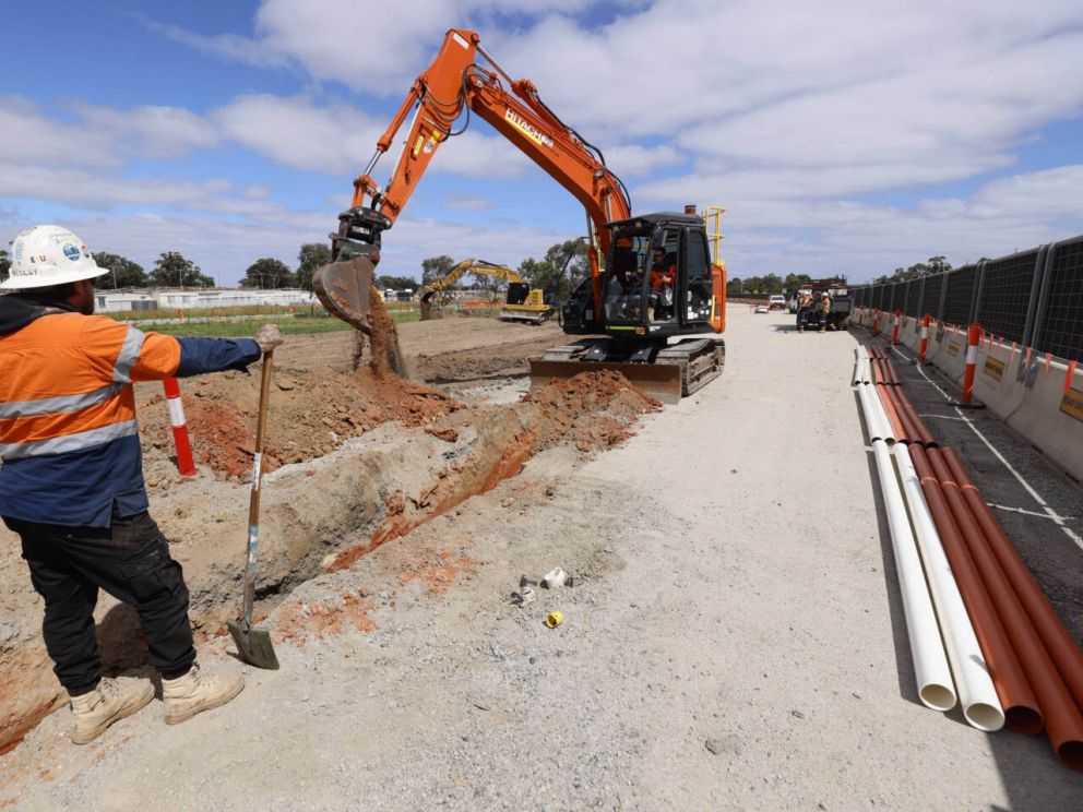 November 2024- Digging a trench to lay new electric and communications cables