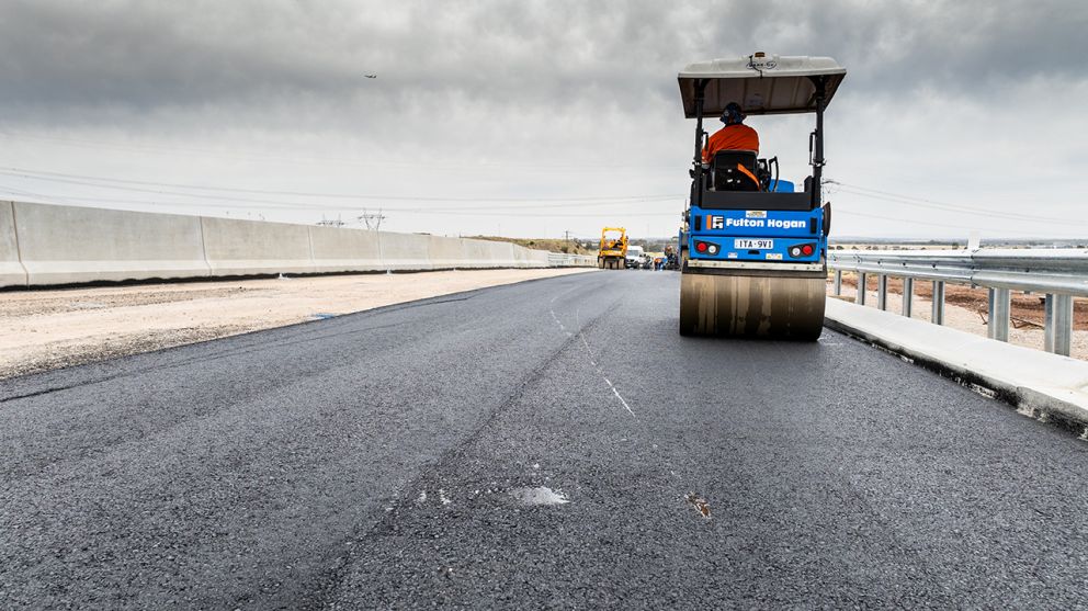 The asphalt mix includes 30 percent recycled content