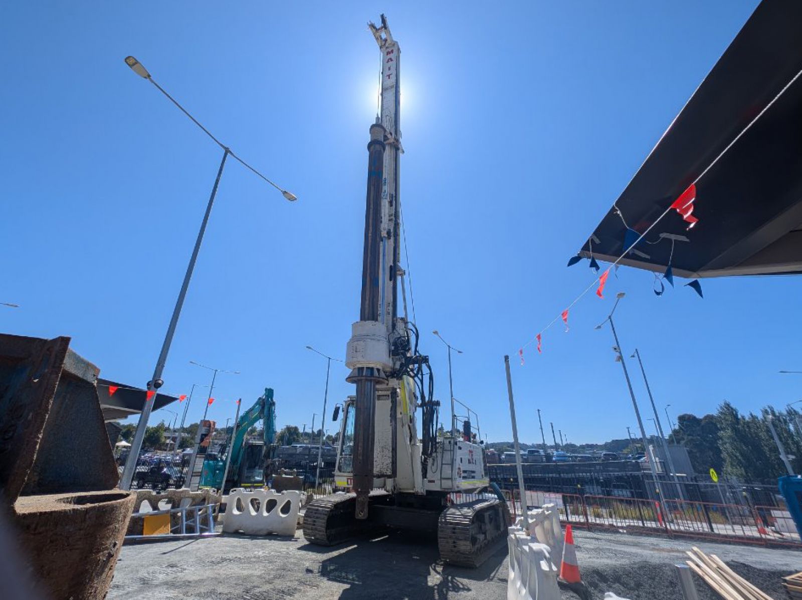 Piling rig arrives on site at Ballarat Station