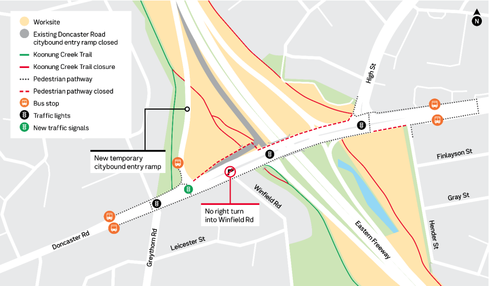 Doncaster Road map of works