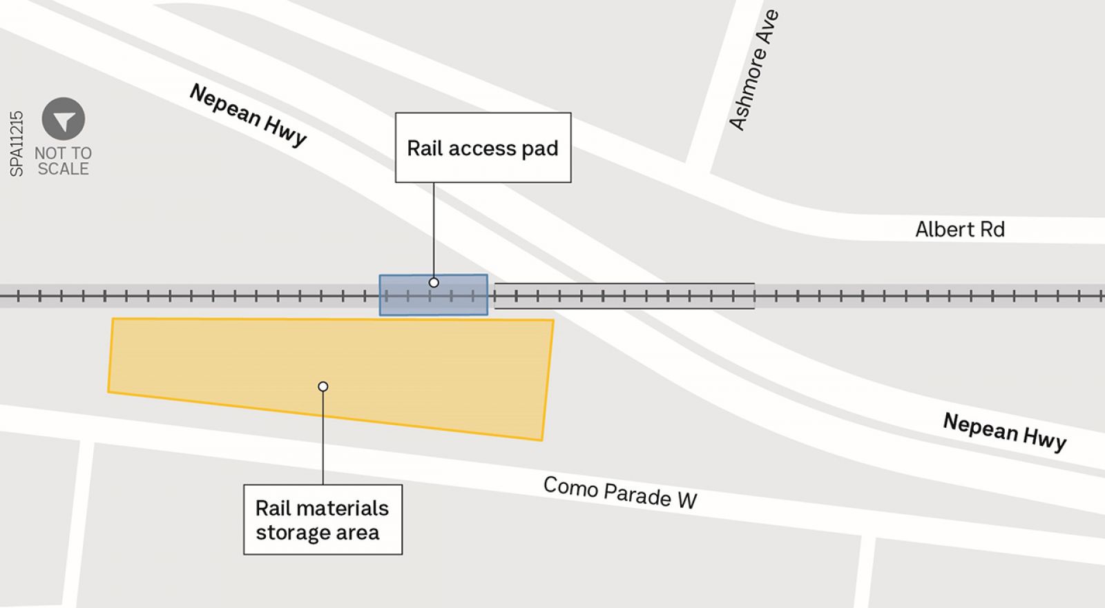 Como Parade Parkdale Road Rail Access Map