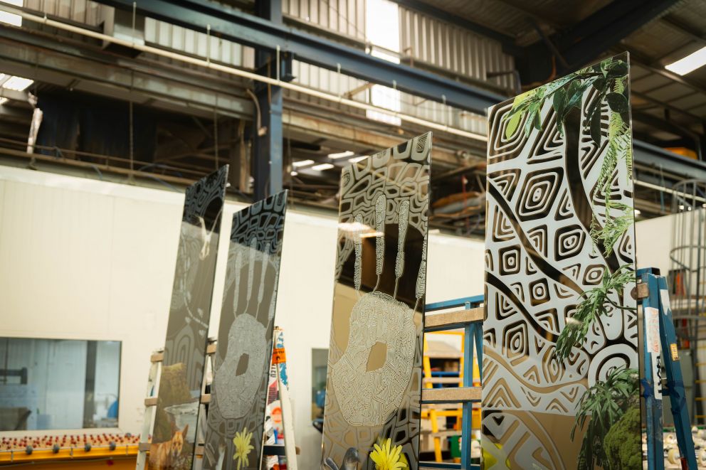 Panels from Maree Clarke's artwork:  Barerarerungar