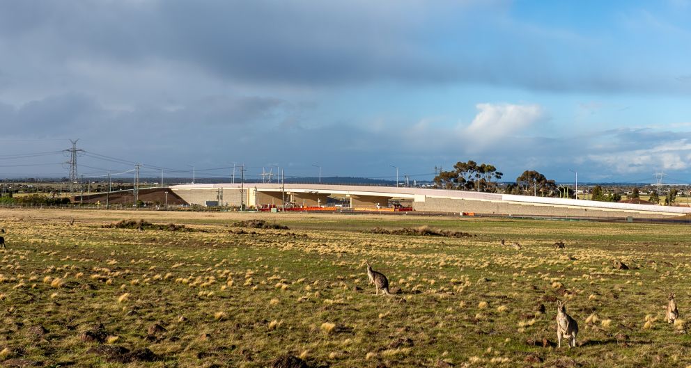 The new Calder Park Drive bridge over the rail line is now open to traffic