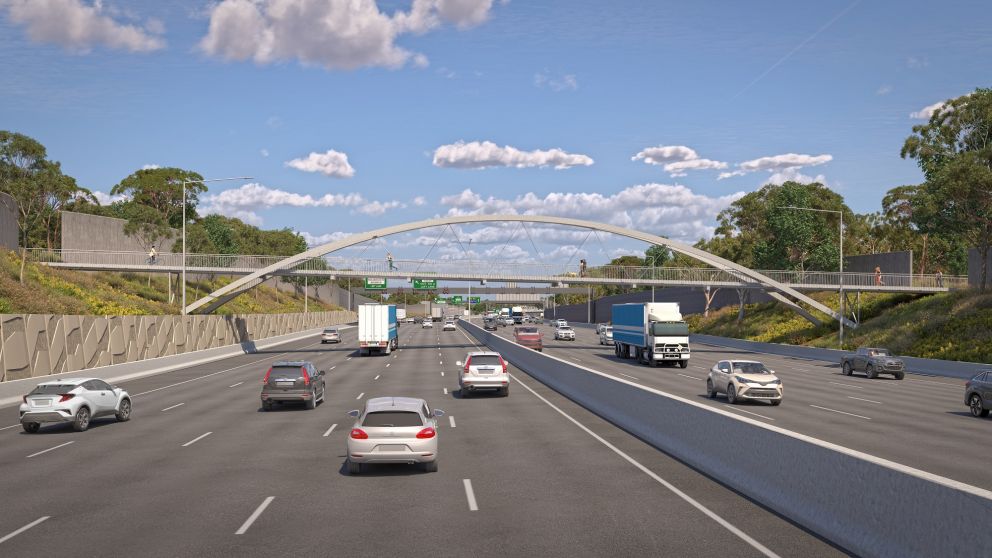 Artist’s impression of Koonung Road bridge, Blackburn North