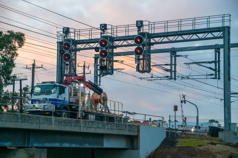 Track work during the construction blitz