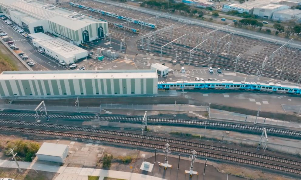 Aerial view of Kananook stabling yard