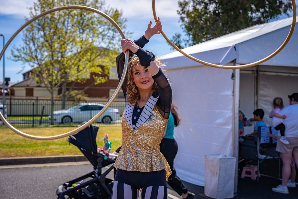 Entertainment included hula hoop demonstrations