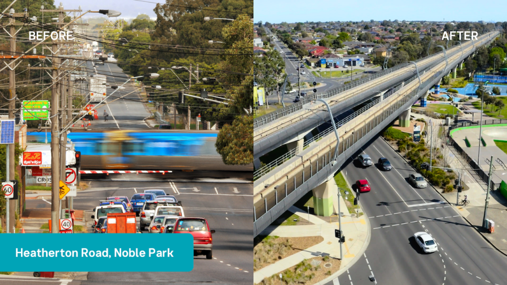 Heatherton Road, Noble Park before and after