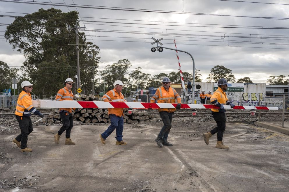 Boom gate removal at Webster Street