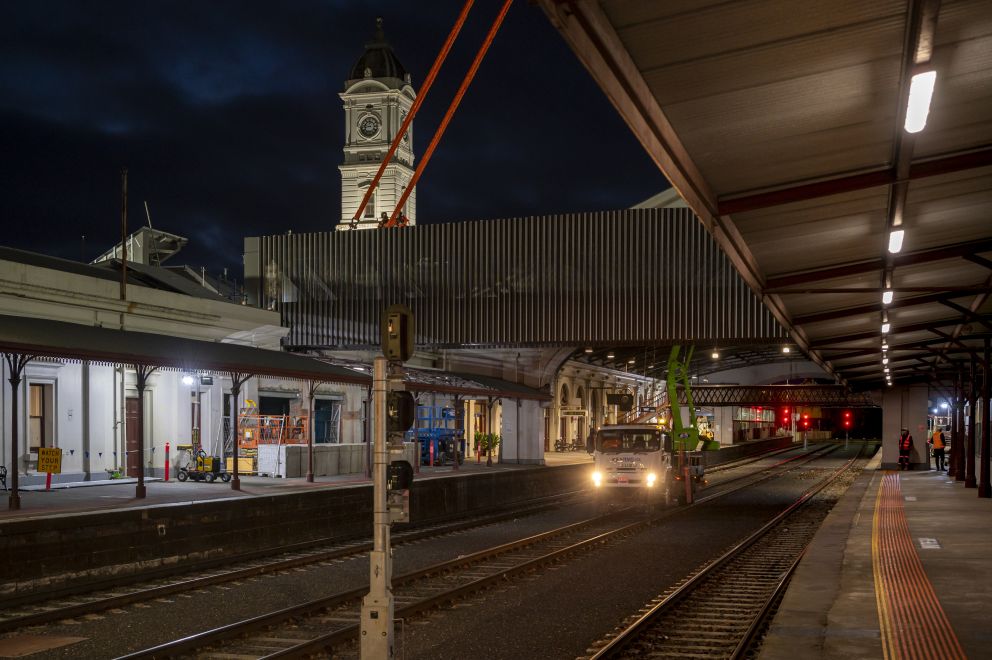 Ballarat Station overpass in place