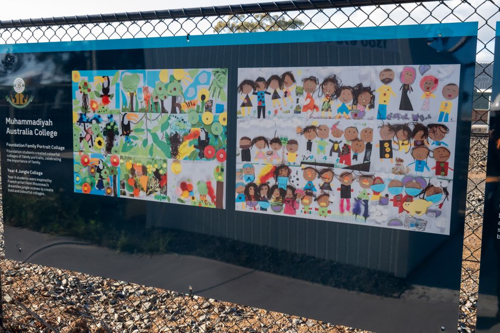 Artworks by Muhammadiyah Australia College have been installed around the Melton construction site