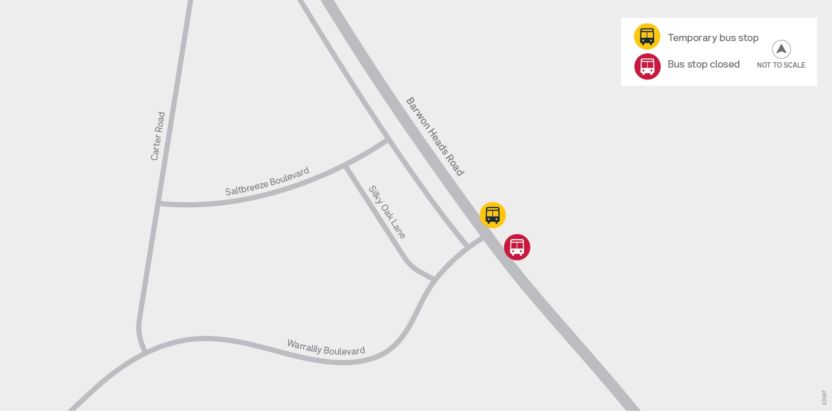 Warralily Boulevard Barwon Heads Road bus stop relocation map