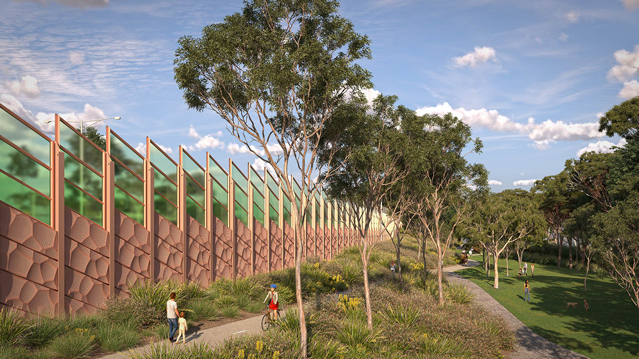 Noise walls - artist impression