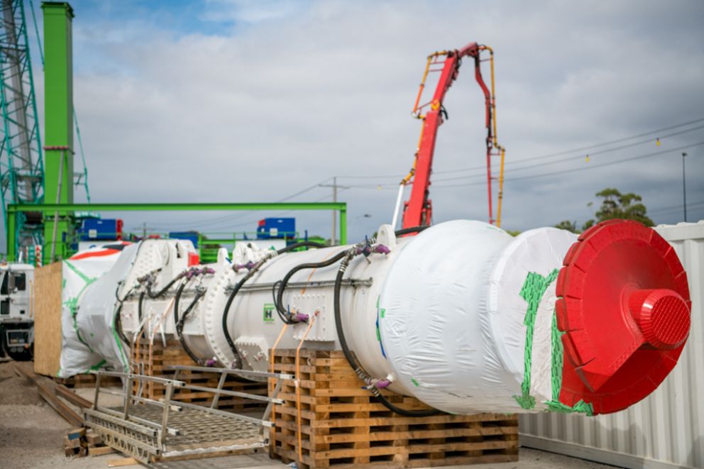 A component of TBM Bella, which is going to dig the longer outbound tunnel.