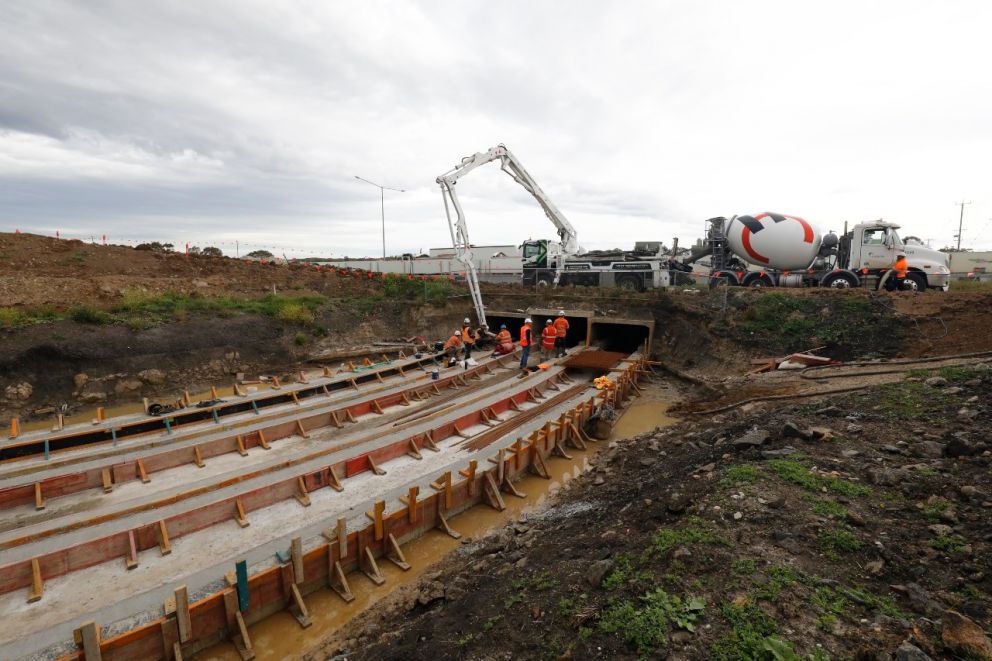 O'Herns Road Upgrade - construction progress image on stage 2, May 2020