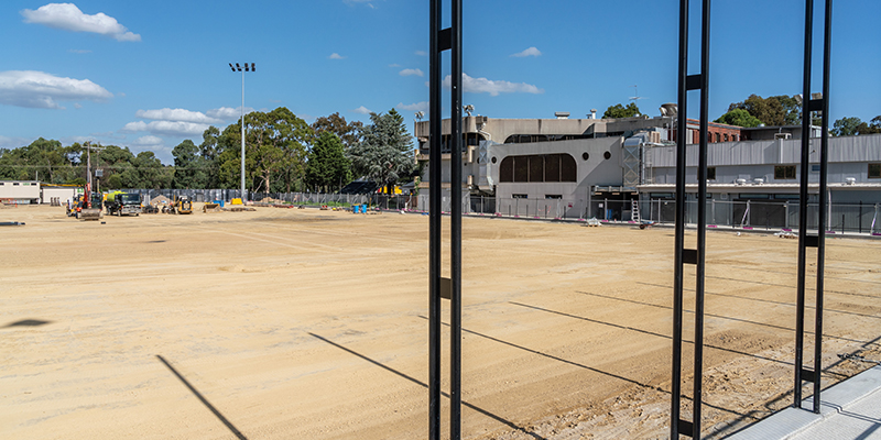 Image taken at Veneto club showing the soccer pitch in the construction stage