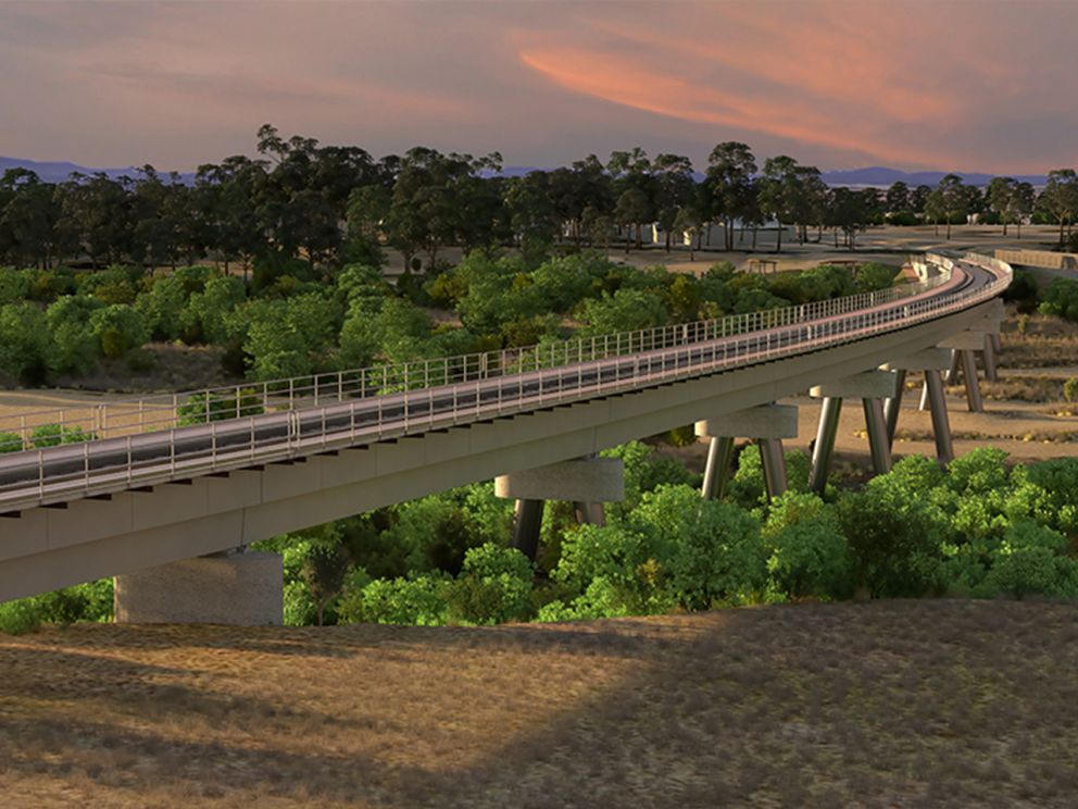 Artist impression of the new rail bridge