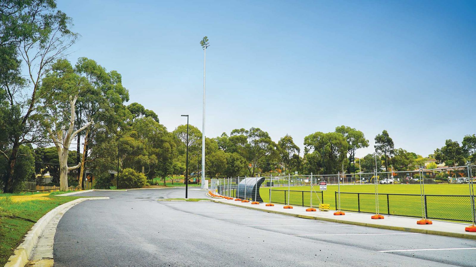 View of the upgraded southern car park looking towards the oval at Binnak Park