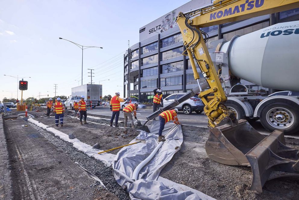 South Road and Nepean Highway construction image November 2021