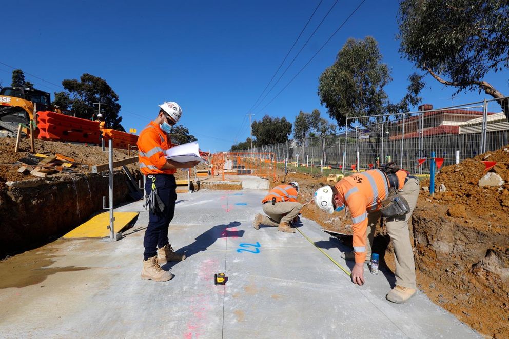 Preparing for retaining wall works along Hallam North Road