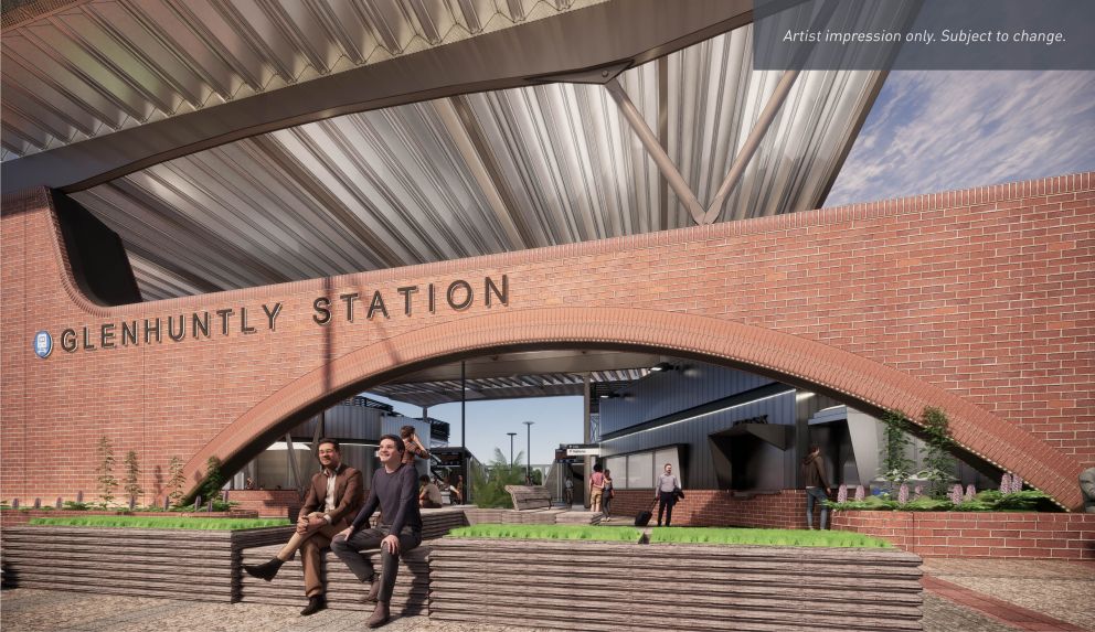 View of the new Glenhuntly Station