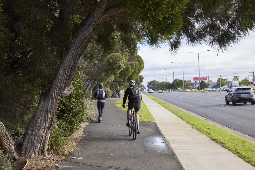 South Road upgrade Nepean Highway bike path