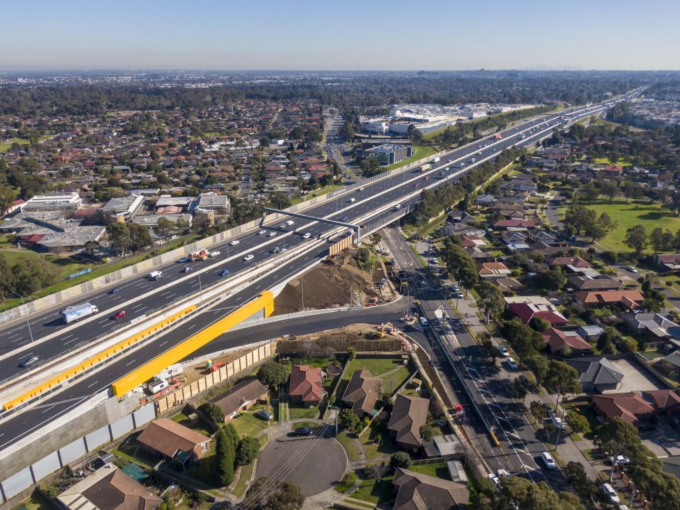 The reinstated Police Road outbound entry ramp nearing completion