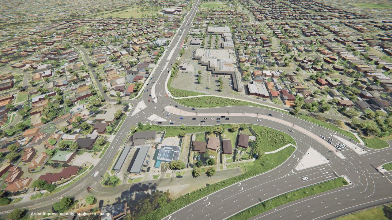 Craigieburn Road-Hume Highway intersection - Artist Impression