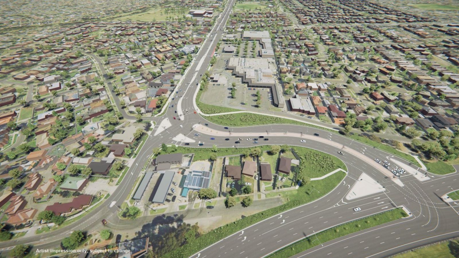 Craigieburn Road-Hume Highway intersection - Artist Impression